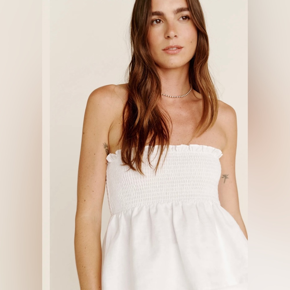 Reformation Clementine Linen Top